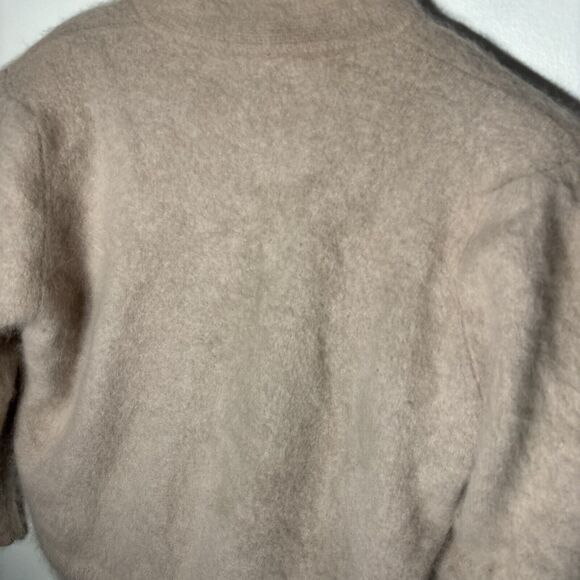 RARE BELLDINI Fluffy Fuzzy Vintage Angora Light Pink Cardigan Sweater Sz M Flaw - Picture 12 of 14
